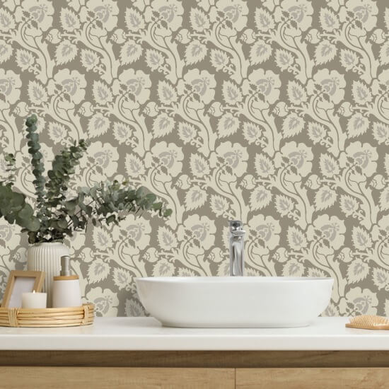 Paisley Briar Birch Bark Botanical Wallpaper
