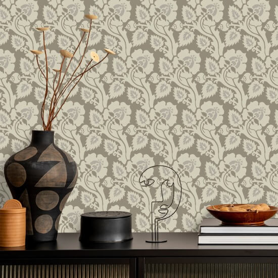 Paisley Briar Birkebark botanisk tapet