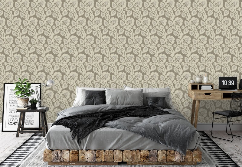 Paisley Briar Birch Bark Botanical Wallpaper