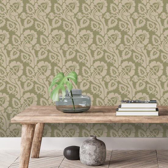 Paisley Briar Cypress Green kasvitieteellinen taustakuva