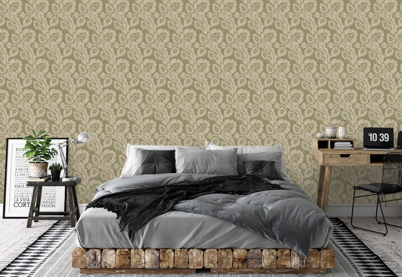 Paisley Briar Cypress Green botanisch behang