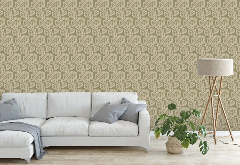 Paisley Briar Cypress Green Botanisk Baggrund