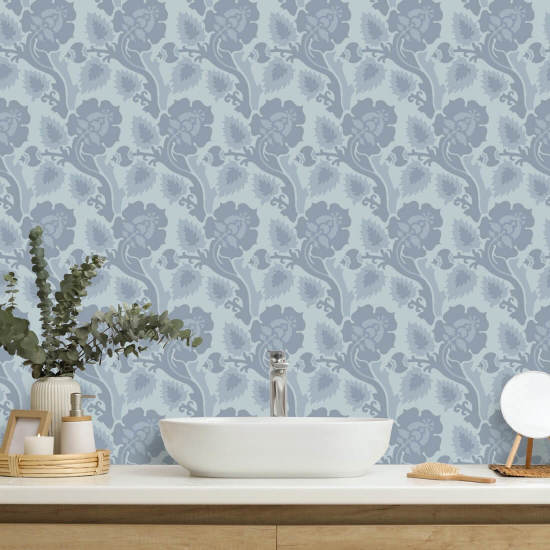 Paisley Briar Dawn Fog Botanical Wallpaper