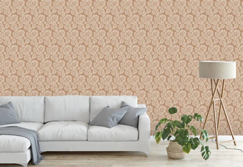 Paisley Briar Honey Gold Botanical Wallpaper