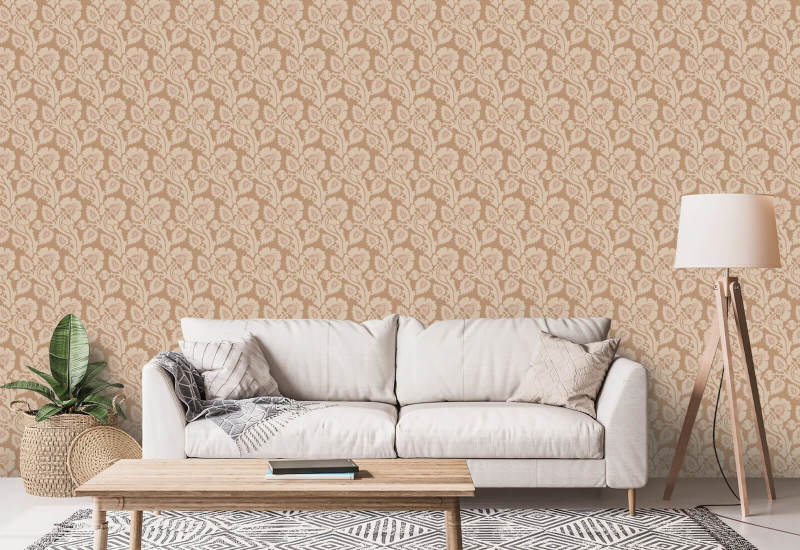Paisley Briar Honey Gold Botanisk Baggrund