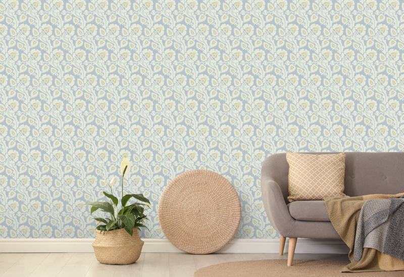 Paisley Briar Ivory Frost Botanical Wallpaper