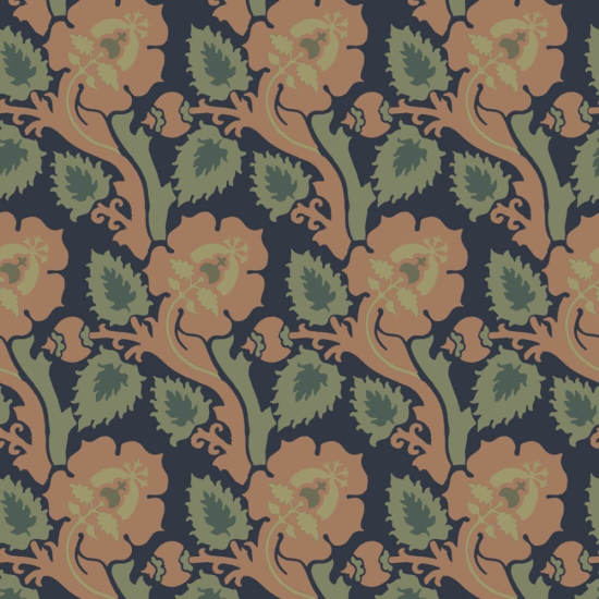 Paisley Briar Persian Rug Botanical Wallpaper