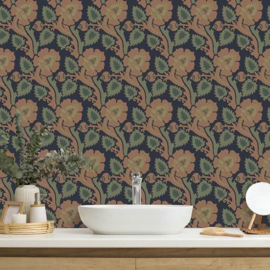 Paisley Briar Persian Rug Botanical Wallpaper