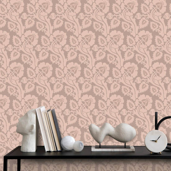 Paisley Briar Rosy Peach Botanical Wallpaper