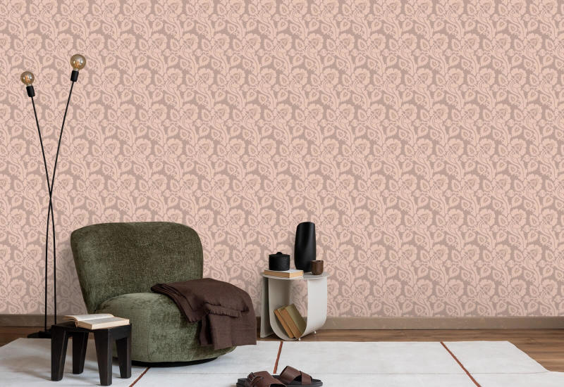 Radica Paisley Carta da parati botanica Rosy Peach