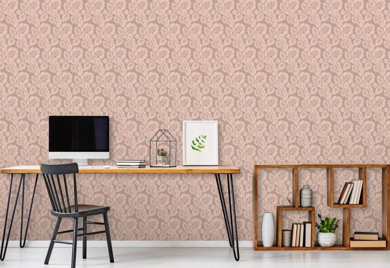 Paisley Briar Rosy Peach Botanisk Bakgrunn