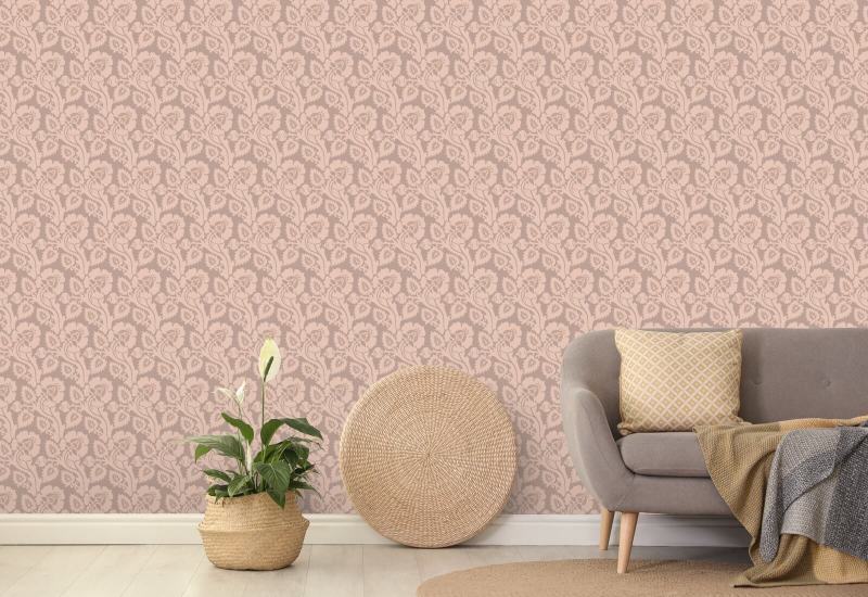 Cachemir Briar Papel pintado botánico Rosy Peach