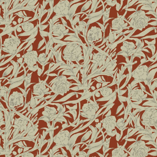 Wandervine Crimson Botanical Wallpaper