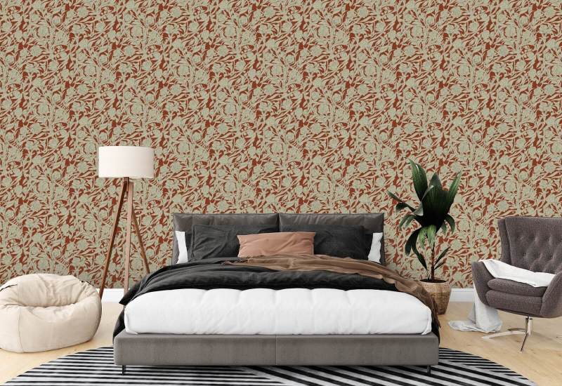 Wandervine Papier peint Crimson Botanical