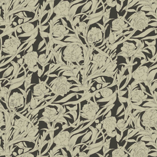 Wandervine Ebony Taupe Botanical Wallpaper