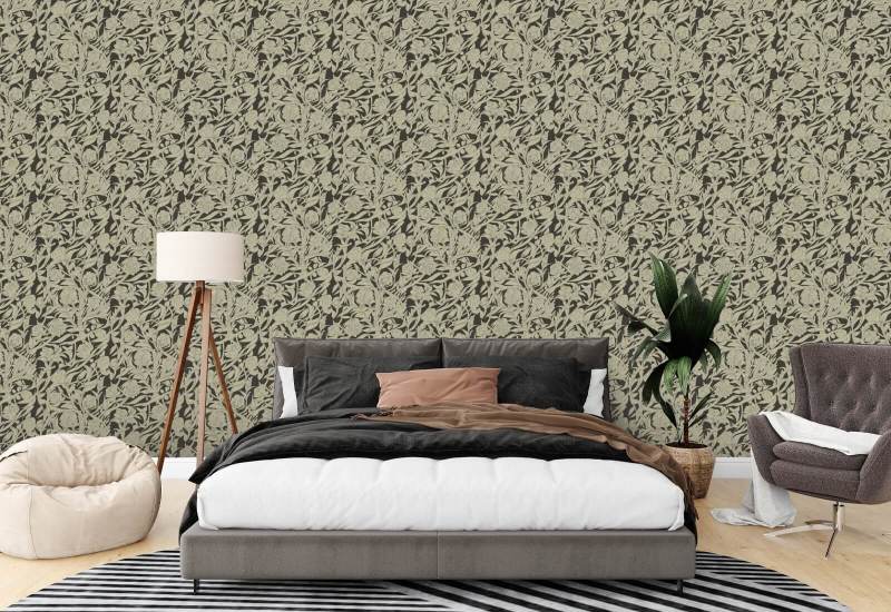 Wandervine Carta da parati botanica Ebony Taupe