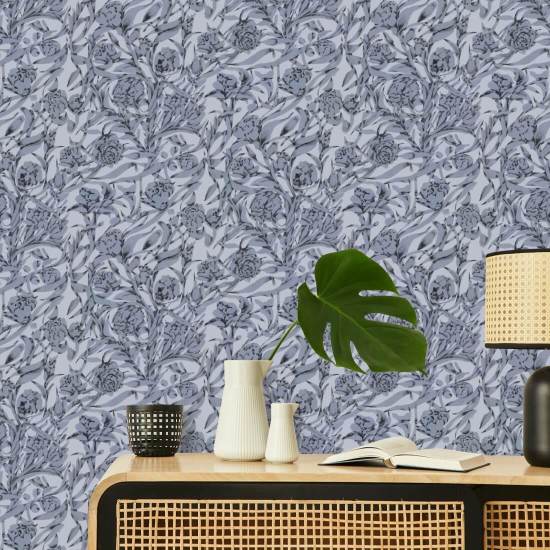 Wandervine Glacial Grey Botanisk Bakgrund