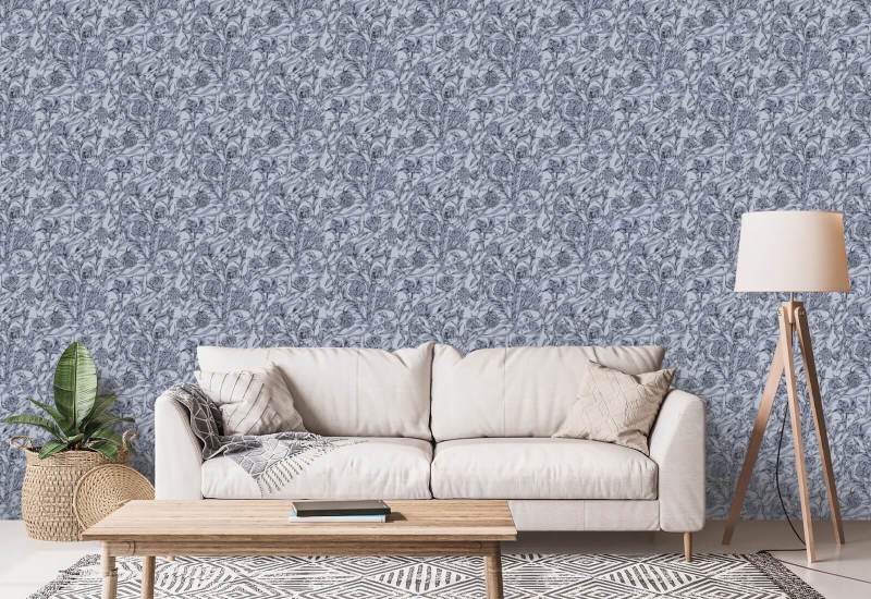 Wandervine Glacial Grey Botanisk Bakgrund