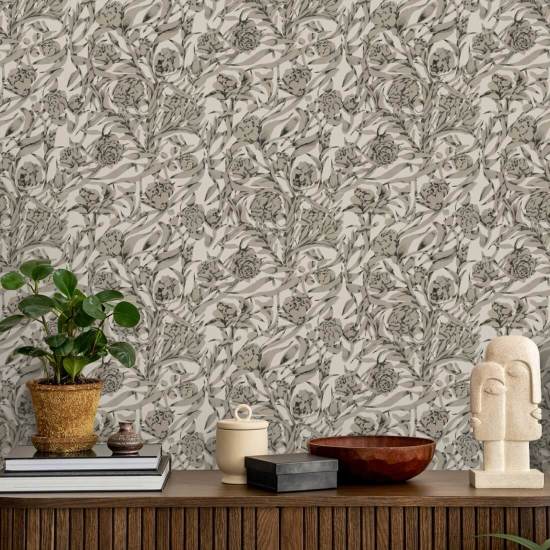 Wanderville Avispapir Beige Botanisk Tapet