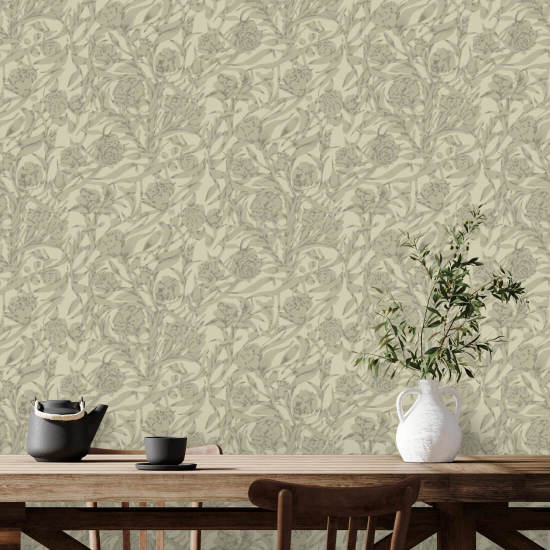 Wandervine Raw Linen Botanical Wallpaper