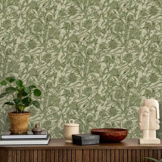 Wandervine Sage Green Botanical Wallpaper