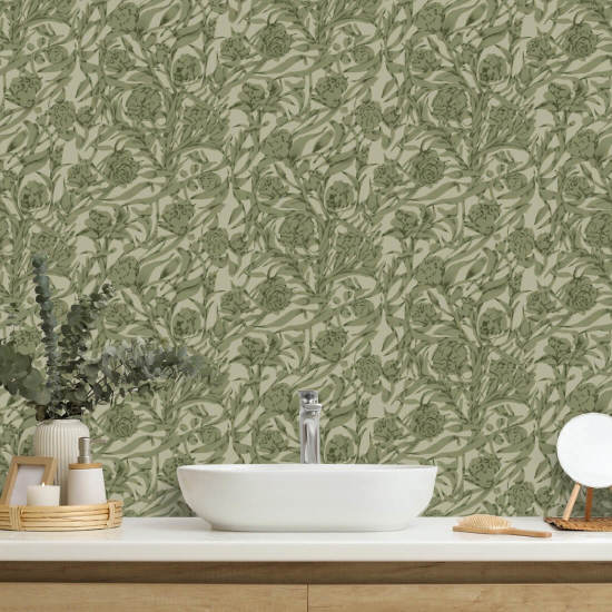Wandervine Sage Green Botanical Wallpaper