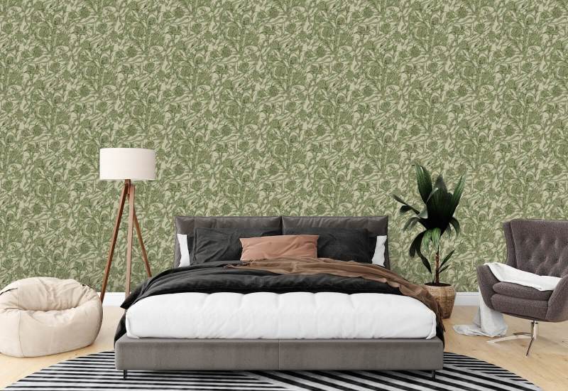 Wandervine Sage Green Botanical Wallpaper