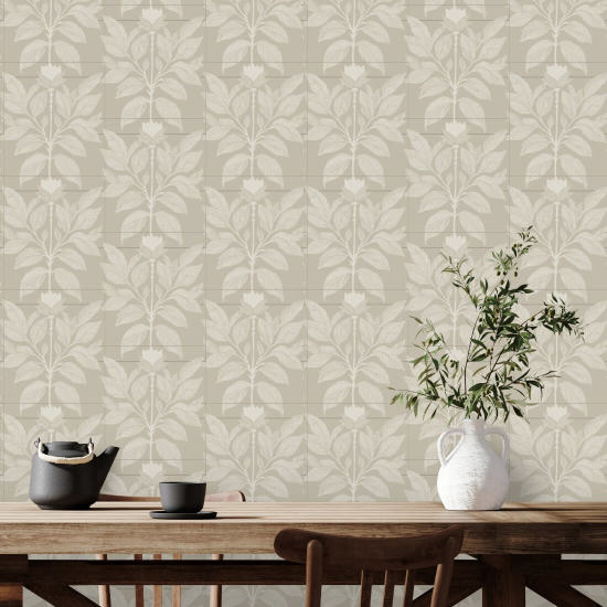 Pétalo descarriado Papel pintado floral marrón Dry Brush