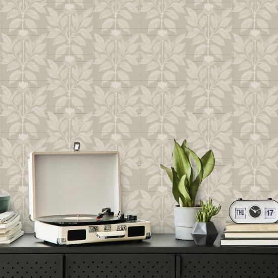Wayward Petal Dry Brush Brown Floral Wallpaper