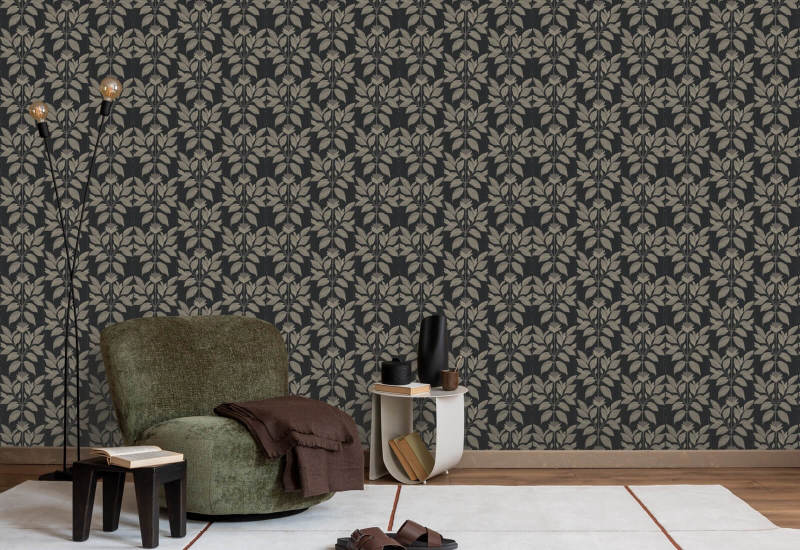 Wayward Petal Chimney Black Floral Wallpaper