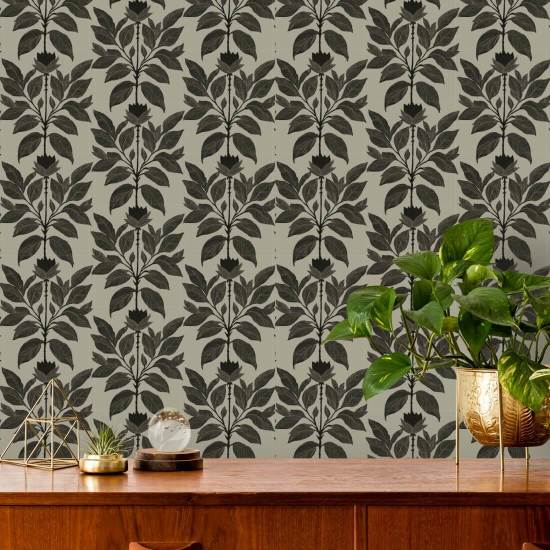 Pétalo descarriado Papel pintado floral Driftwood Taupe