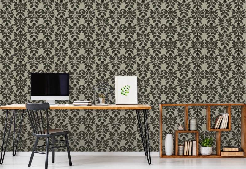 Pétalo descarriado Papel pintado floral Driftwood Taupe