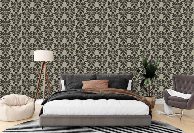Vildt kronblad Driftwood Taupe Blomstertapet
