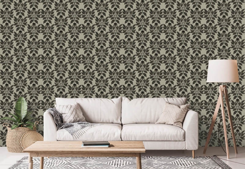 Pétala rebelde Papel de parede floral Driftwood Taupe