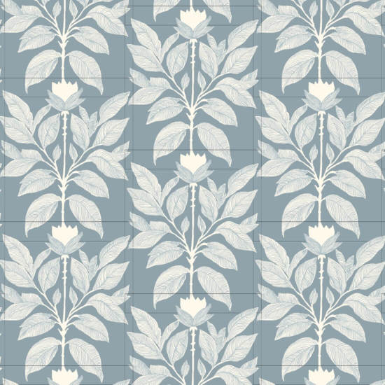 Wayward Petal Lacquered Blues Floral Wallpaper