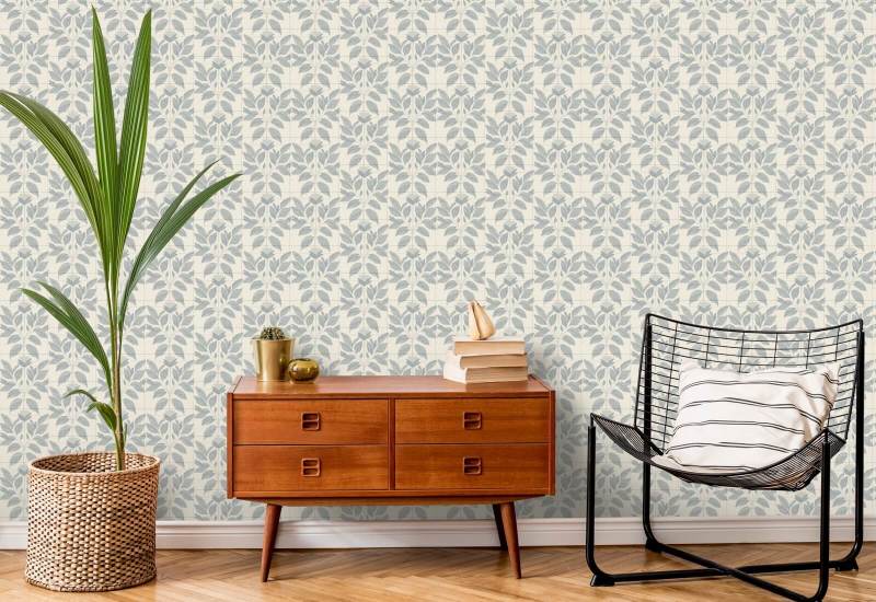 Wayward Petal Pale Mineral Blue Floral Wallpaper