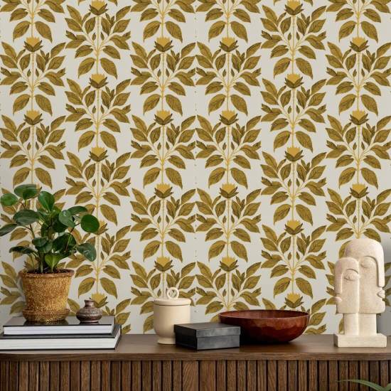 Pétalo descarriado Papel pintado floral de azafrán
