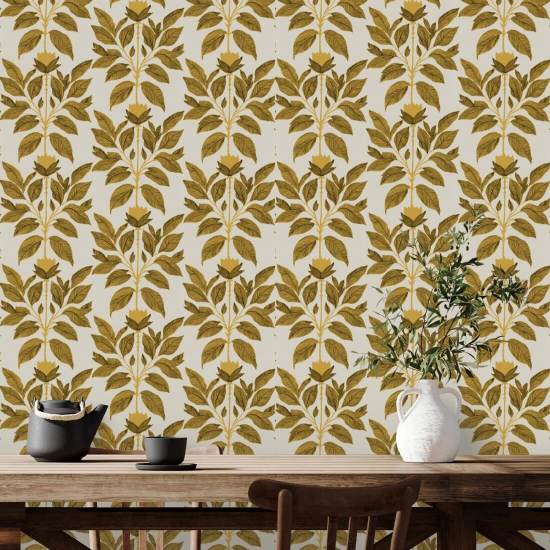 Wayward Petal Saffron Floral Wallpaper