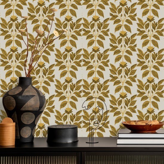 Wayward Petal Saffron Floral Wallpaper