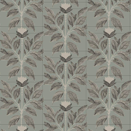 Sinnigt kronblad Sage Taupe blommig tapet