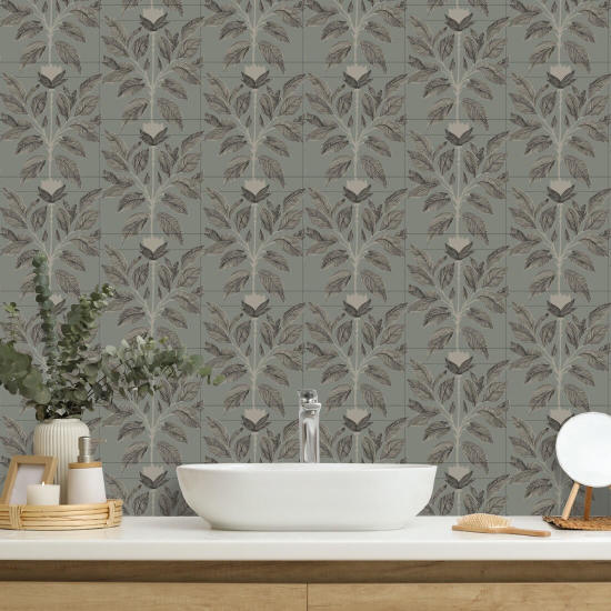 Pétalo descarriado Papel pintado floral Sage Taupe