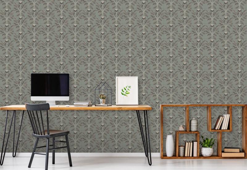 Petalo ribelle Carta da parati floreale Sage Taupe