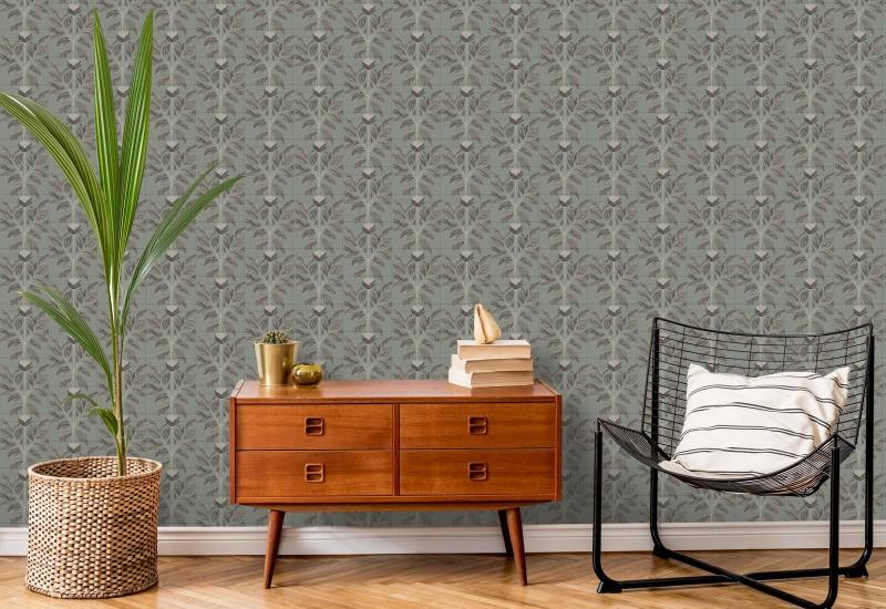 Wayward Petal Sage Taupe Floral Wallpaper
