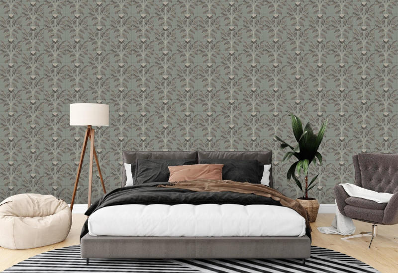 Egenvillig kronblad Sage Taupe blomsterbakgrunn