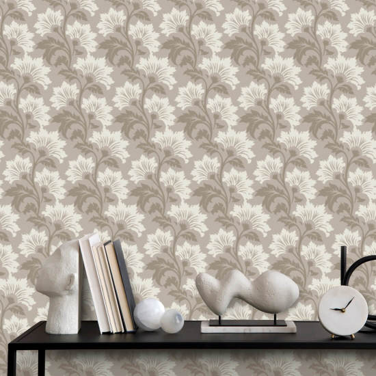 Wildflower Bleached Oak Botanical Wallpaper