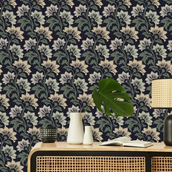 Wilde bloem Forest Shade Botanisch Behang