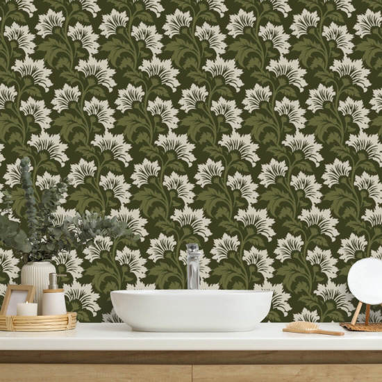 Vildblomma Olive Ivory Botanisk Bakgrund