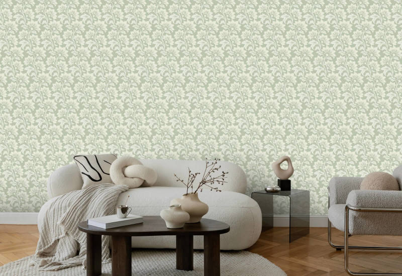 Flor silvestre Papel pintado Pale Herb Botanical