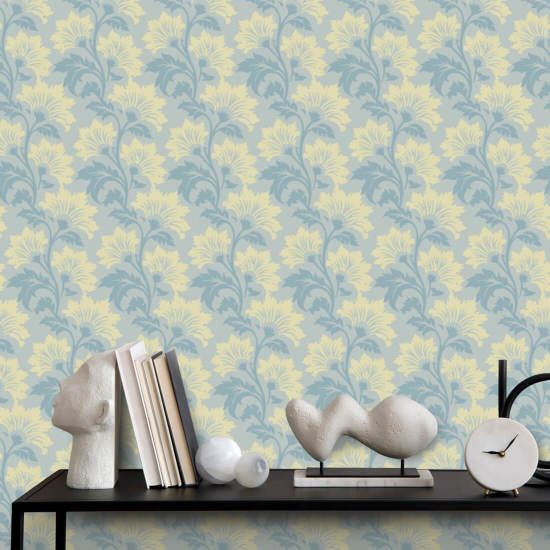 Wildflower Pale Skies Botanical Wallpaper