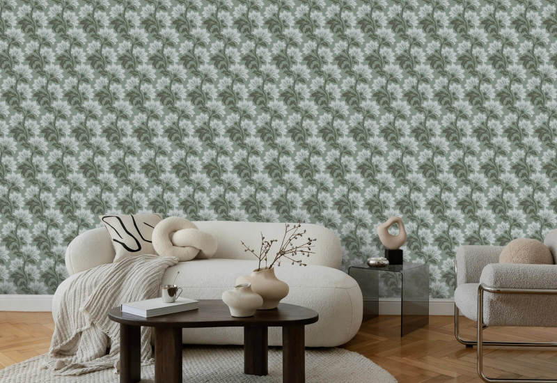 Wildflower Silver Sage Botanical Wallpaper